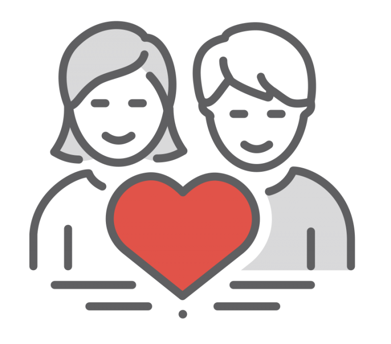 Deux personnes avec un coeur