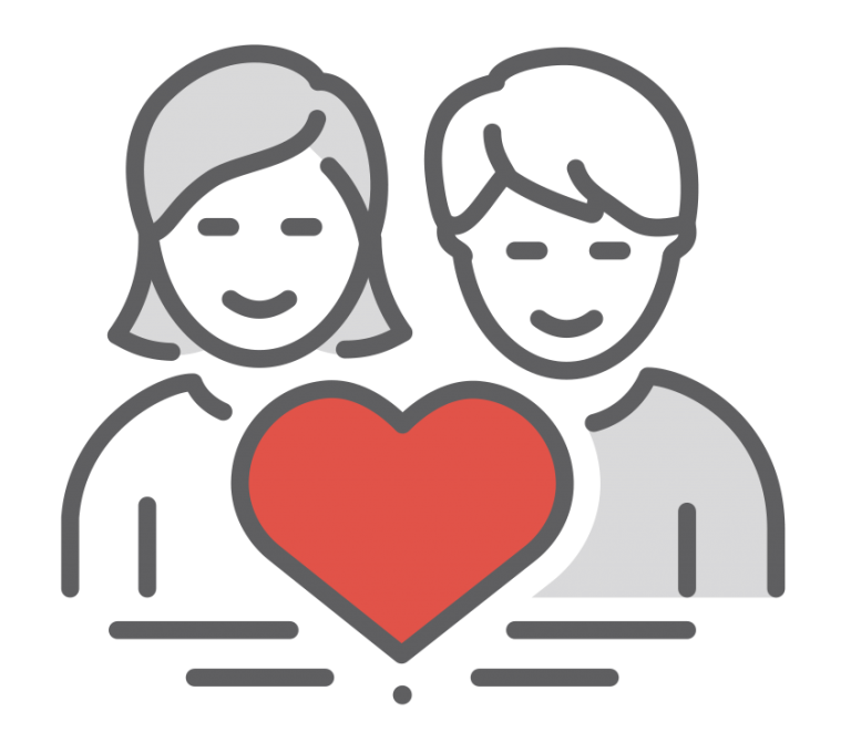 Deux personnes avec un coeur